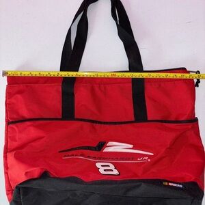 Nascar Red and Black Dale Jr #8 Tote Bag with Racing Graphic and Sturdy Design